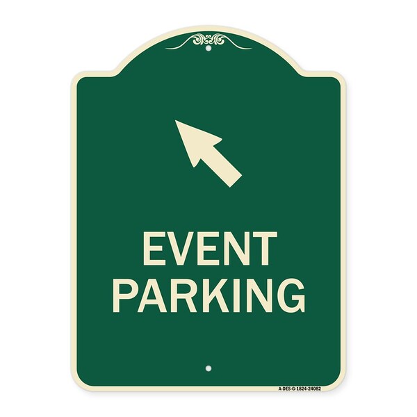 Signmission Event Parking Up Left Arrow Symbol Heavy-Gauge Aluminum Architectural Sign, 24" x 18", G-1824-24082 A-DES-G-1824-24082 - main